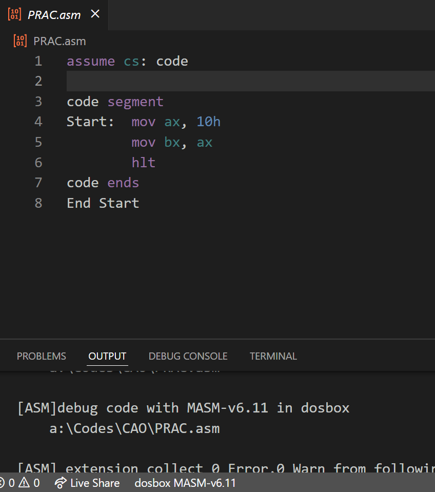 如何在 vscode 中運行多個 .asm 檔案