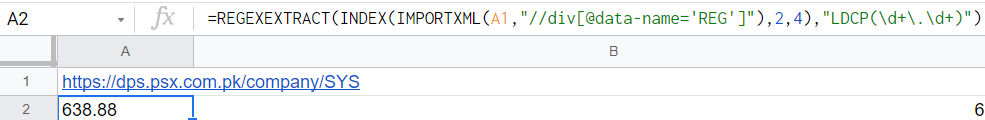 將數值從網站匯入 Google 表格
