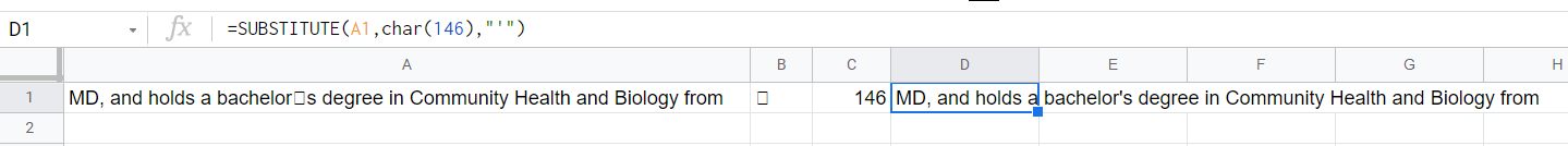 用撇號替換字串中的字符谷歌表
