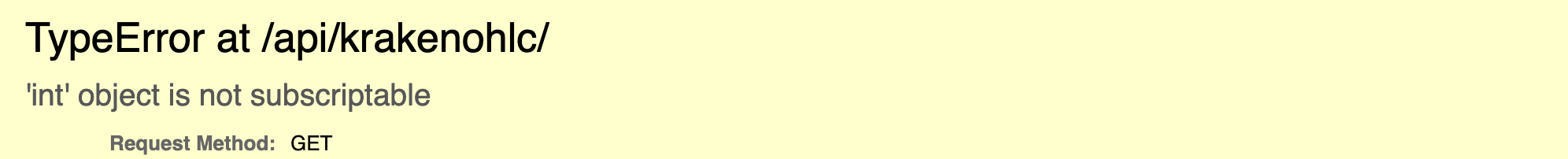 如何從 Kraken API 解決 Django 中的“'int' object is not subscriptable”