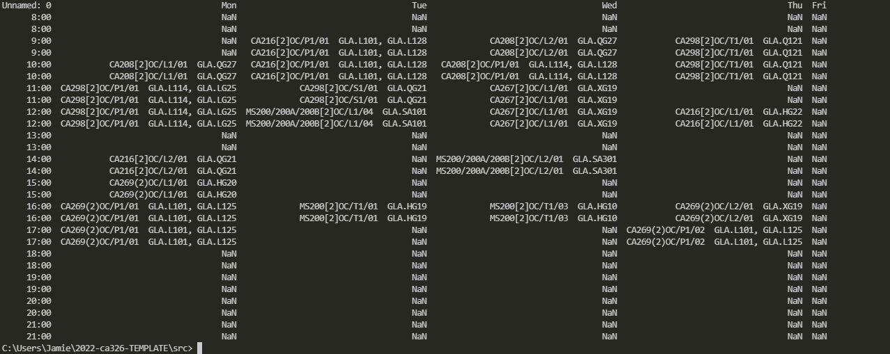 列印出免費的時間并將它們保存在字典中