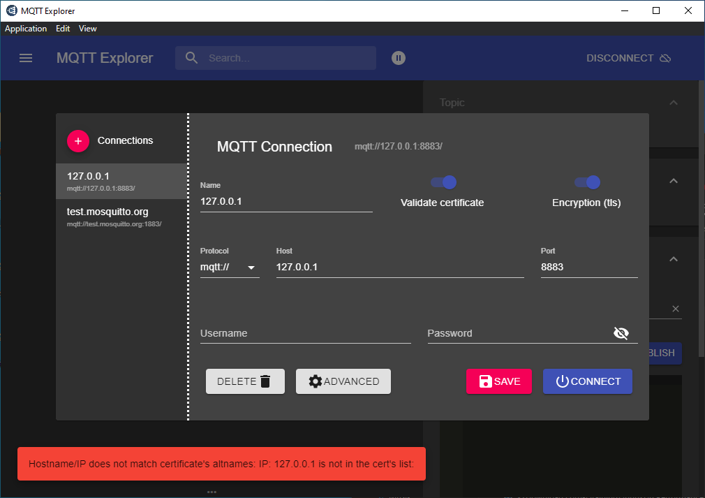MQTT TLS 連接