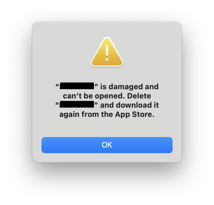Mac App Store：“***.app”已損壞，無法打開