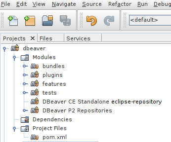 使用 NetBeans 運行和除錯 DBeaver
