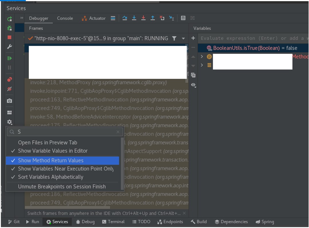 在 IntelliJ 中:顯示我們剛剛退出的方法的回傳值