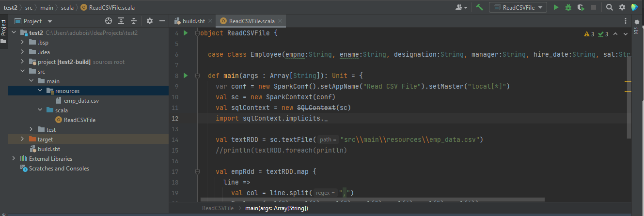 Intellij 中的 Spark Scala 錯誤：在 Hadoop 二進制檔案中找不到可執行的 null\bin\winutils.exe