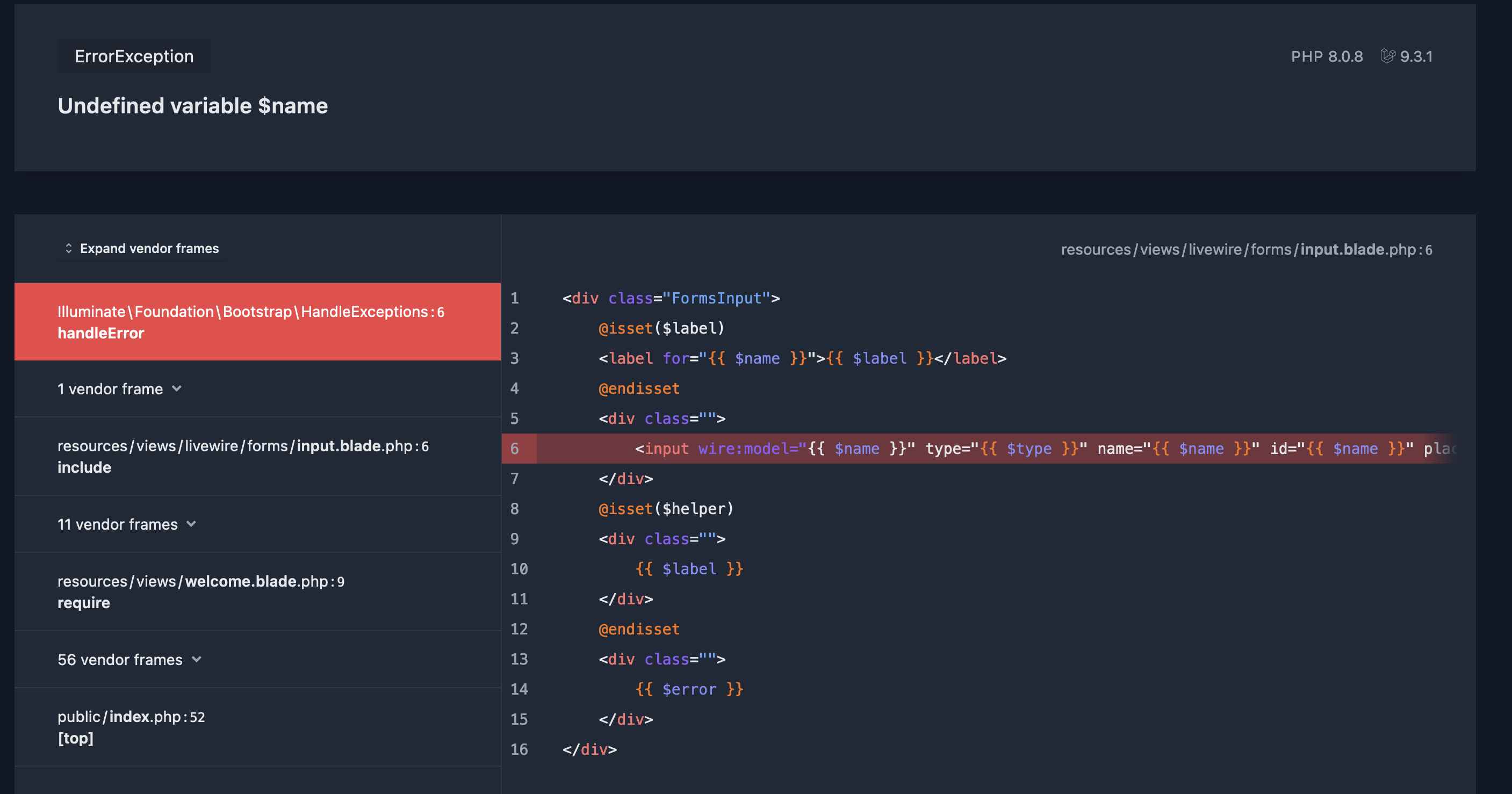 Laravel Livewire 組件不讀取簡單的 html 引數