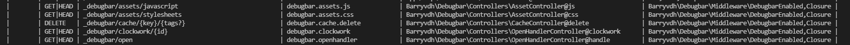洗掉 Laravel/Debugbar 路由