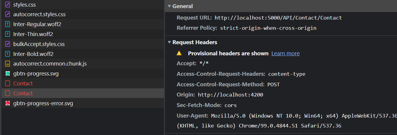對 .NET 5 API 的 Angular API 請求 - net::ERR_CONNECTION_REFUSE