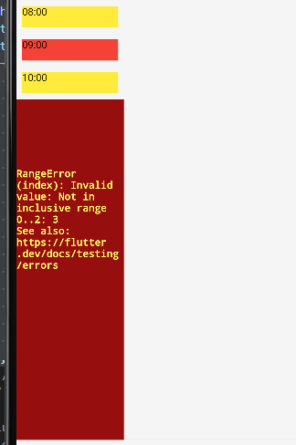 比較兩個串列時出現 Flutter RangeError
