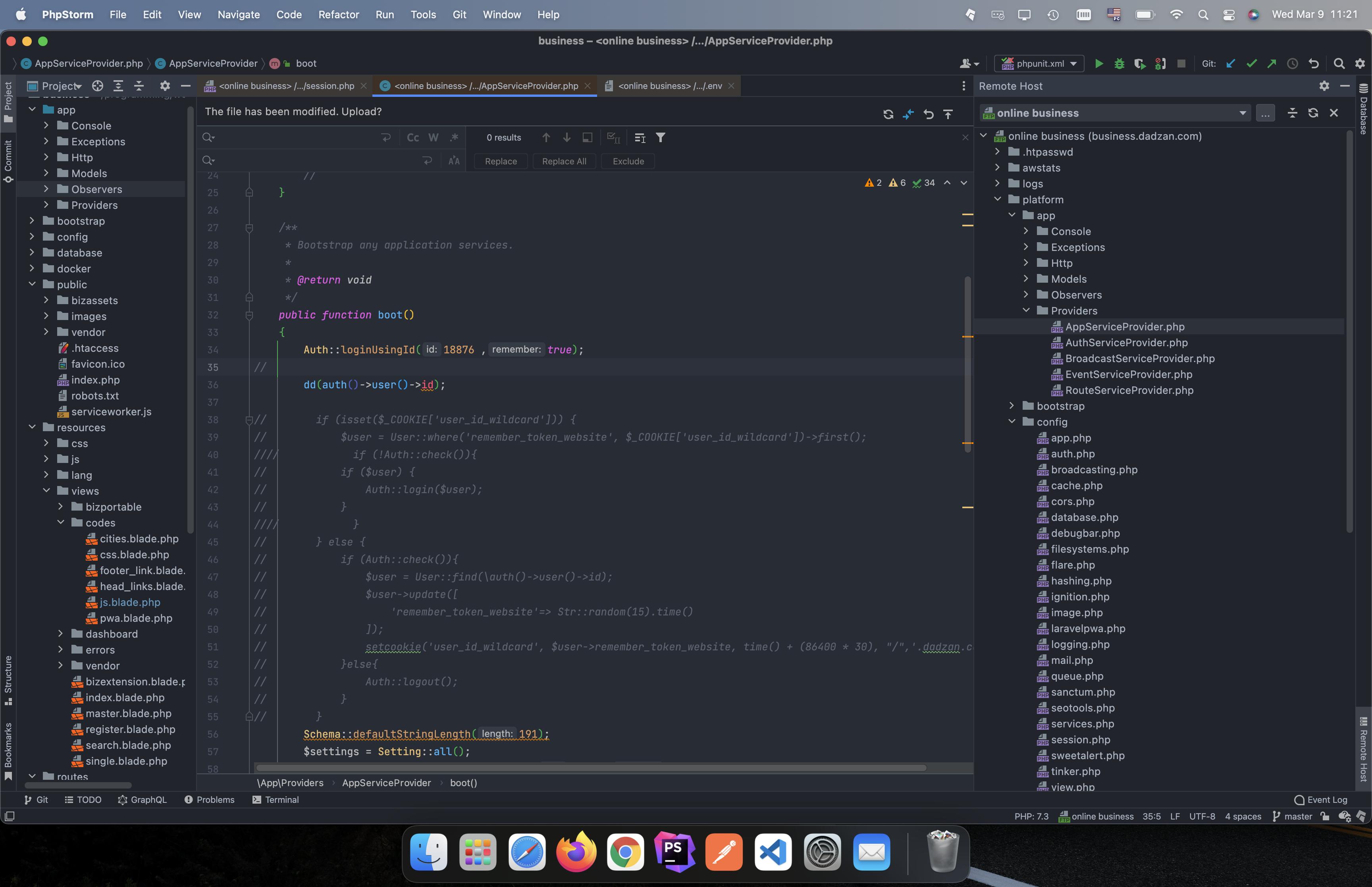 留在登錄 laravel 9