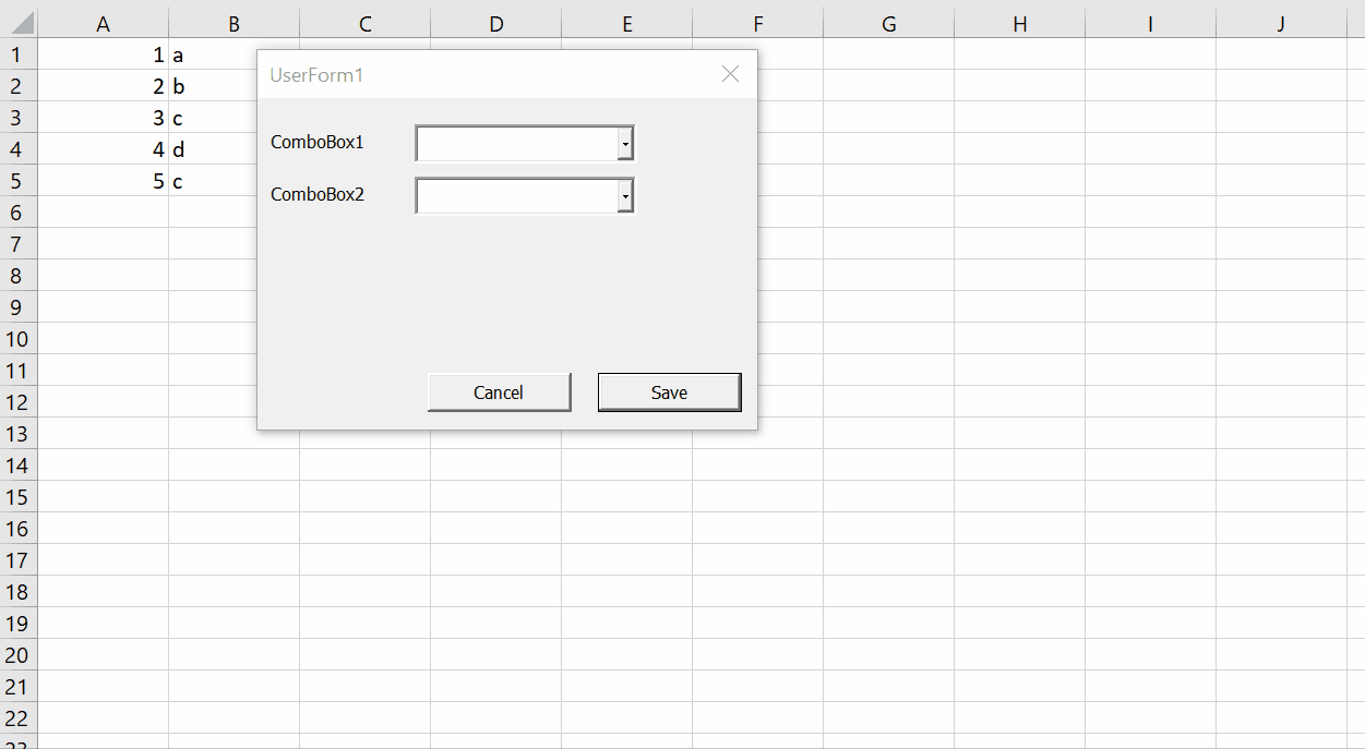 Excel VBA - 組合框