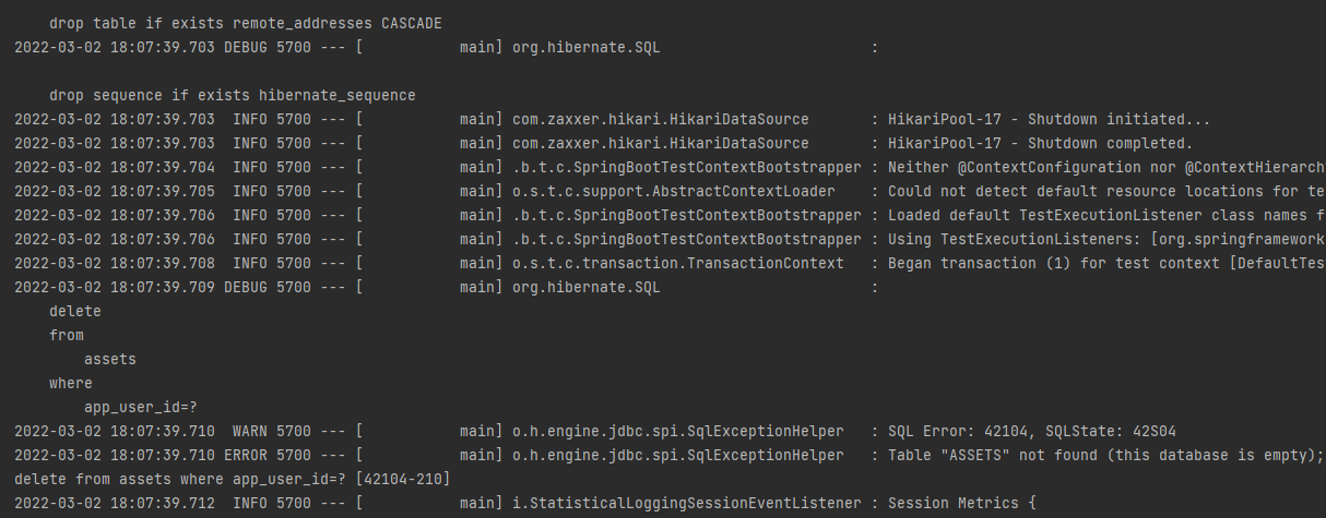 運行整個套件時 IntelliJ / Springboot 中的奇怪測驗用例失敗 - 自行成功
