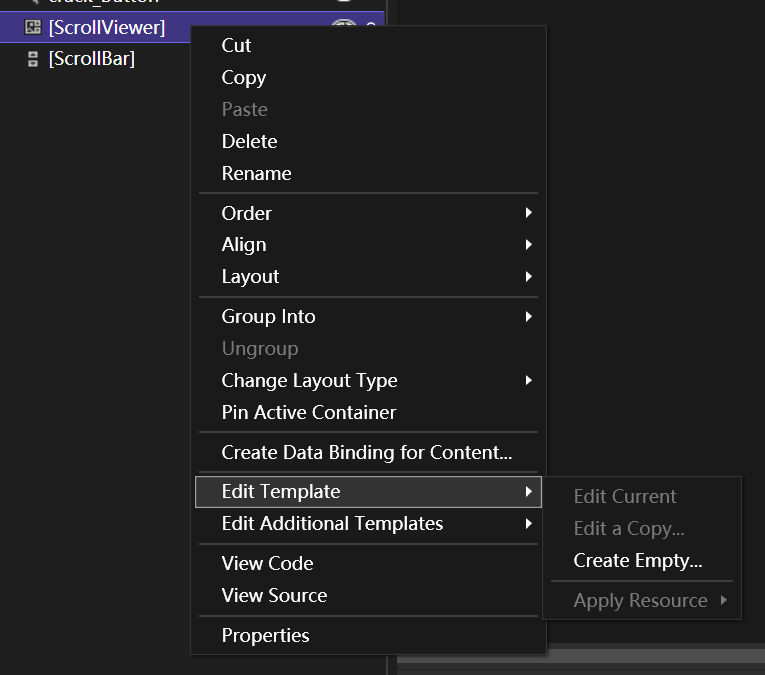 為什么 WPF 中的 ScrollViewer 無法編輯復制模板?