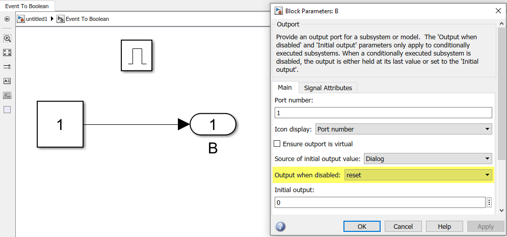 每次發生函式呼叫觸發時,如何在 Simulink 中生成輸出脈沖?
