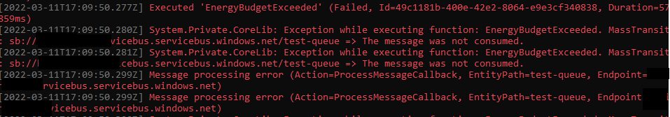 使用 Azure Functions 我的 Mass Transit 訊息從未成功使用