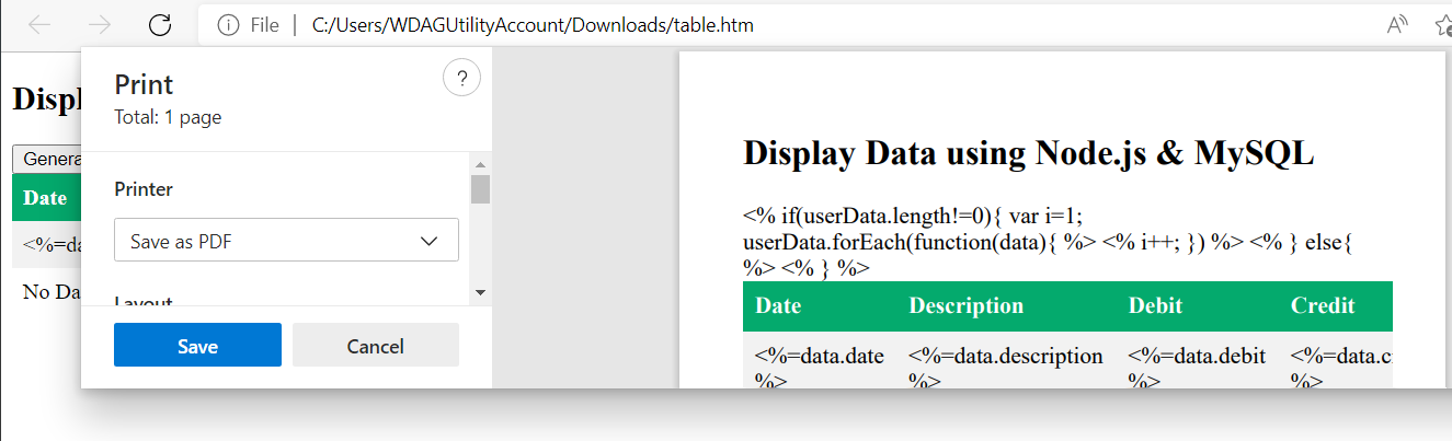 從 HTML 頁面生成 PDF