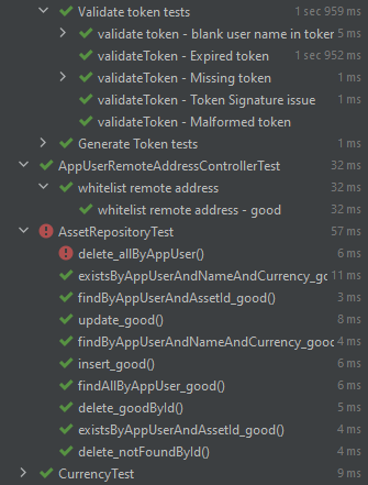 運行整個套件時 IntelliJ / Springboot 中的奇怪測驗用例失敗 - 自行成功