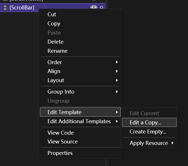 為什么 WPF 中的 ScrollViewer 無法編輯復制模板?