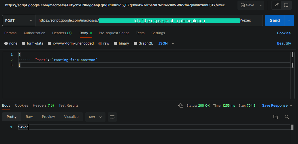 對 Google Apps 腳本實施的請求來自 Postman，但不適用于 javascript