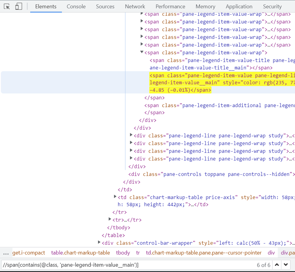 Python Selenium webscraping 使用 XPATH 不回傳任何資料