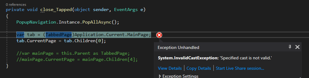 在 Xamarin 中關閉 Popup 時如何回傳 TabbedPage 的上一頁