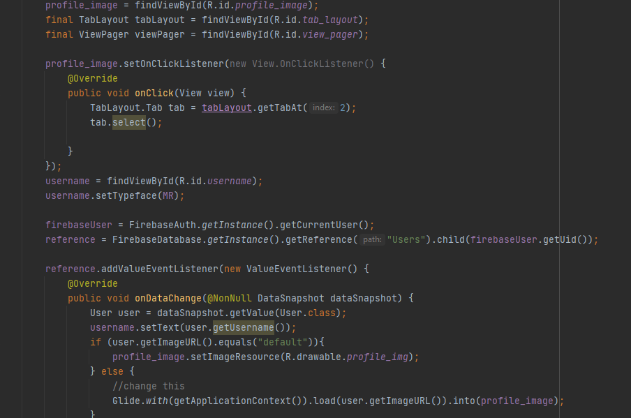 嘗試在 android studio firebase mainactivity 中的空物件參考上呼叫虛擬方法 boolean java.lang.String.equals(java.lang.Object)