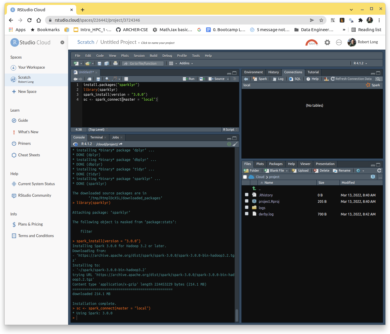 如何將 RStudio Cloud 連接到 Spark?