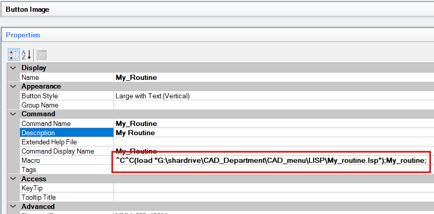 AutoCAD CUIX:將我的宏中的 LISP 例程的映射驅動器 URL 鏈接與同一檔案的基于 Google 共享驅動器 Web 的鏈接交換