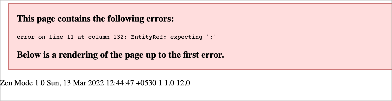 由于 url，XML 無法呈現