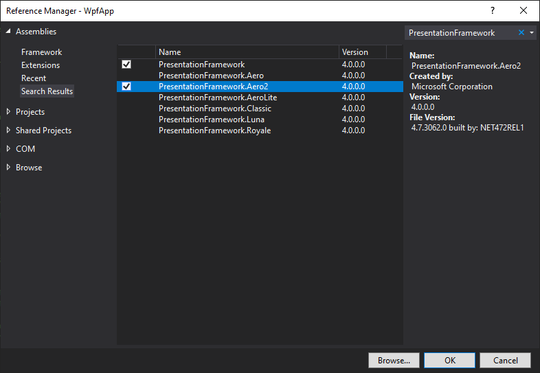 PresentationFramework.Aero2 中有哪些主題可用?