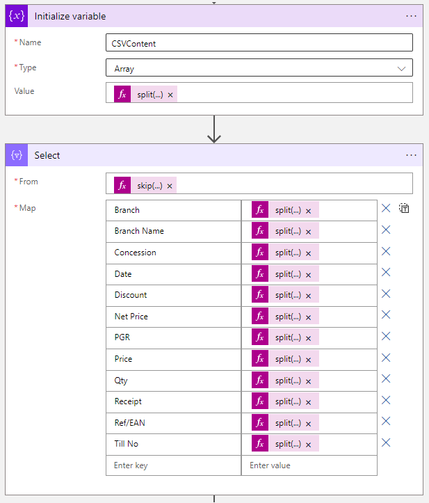 使用 Azure 邏輯應用洗掉 CSV 中的空白列