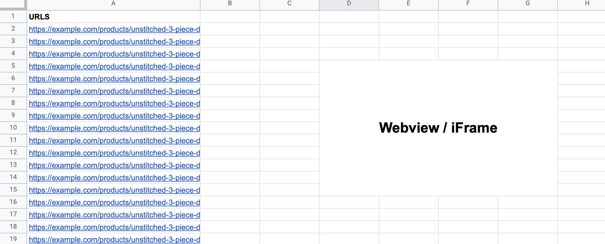 是否可以在谷歌表格中顯示 iframe 或 webview