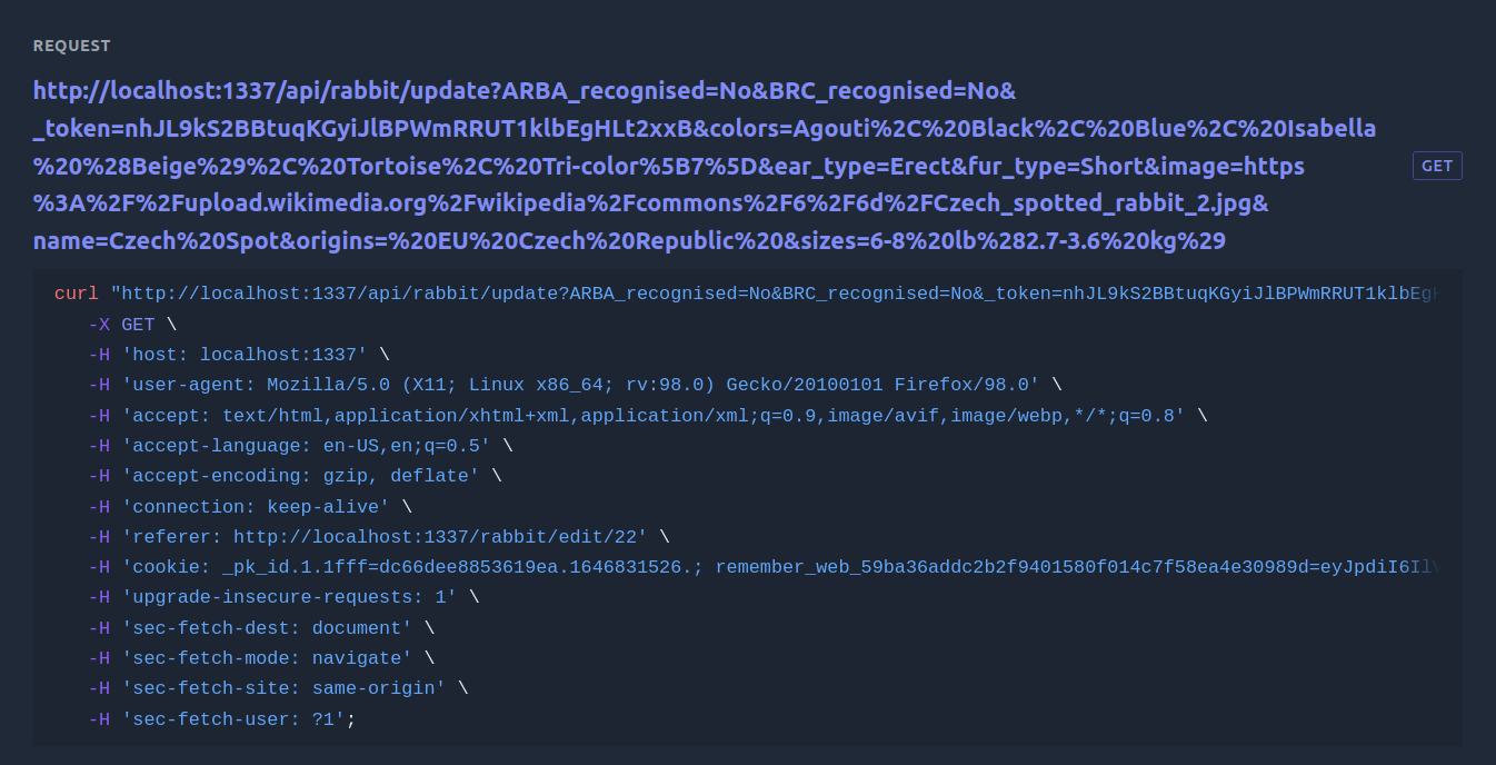 Laravel 9 html 表單提交拋出 405。期望 PUT,請求是 GET