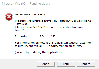 防止程式崩潰時出現“microsoft visual c   runtime library debug assertion failed”視窗