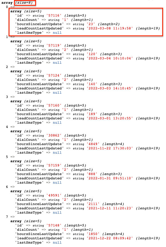 與在 SQL 客戶端中運行相同的查詢相比，PHP 查詢回傳的結果正好少 1 個