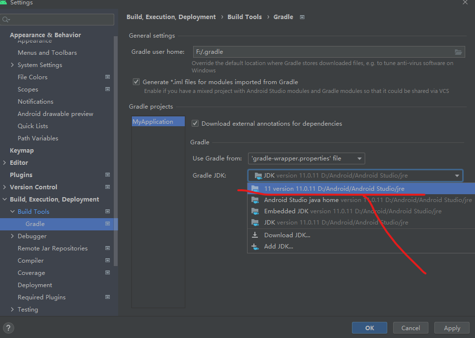 Android Gradle 插件需要 Java 11 才能運行。您當前使用的是 Java 1.8，但我使用的是 Java 11