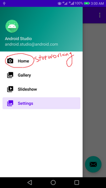 為什么導航在 2.4.1 版的 Navigation Drawer Activity 模板中不起作用？