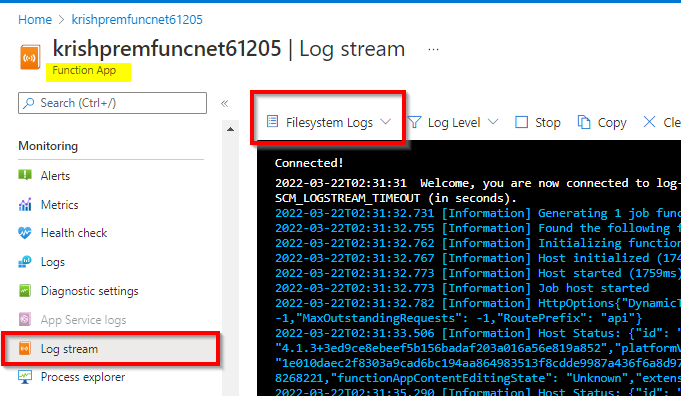 如何訪問 Azure Functions 的日志？