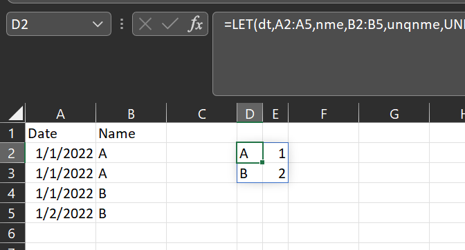 Excel 計數/唯一動態陣列