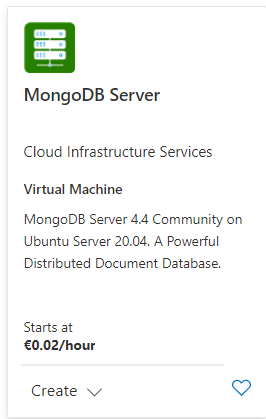 在 Azure 上的全新安裝中指定 mongoDB 服務器的存盤