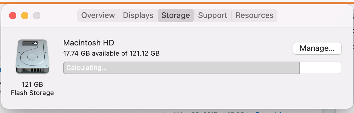 試圖重新安裝 xcode。一直被告知沒有足夠的空間,即使有(我認為?)