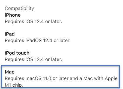 限制下載到已發布移動 iOS App 的 Macbook / MacOS