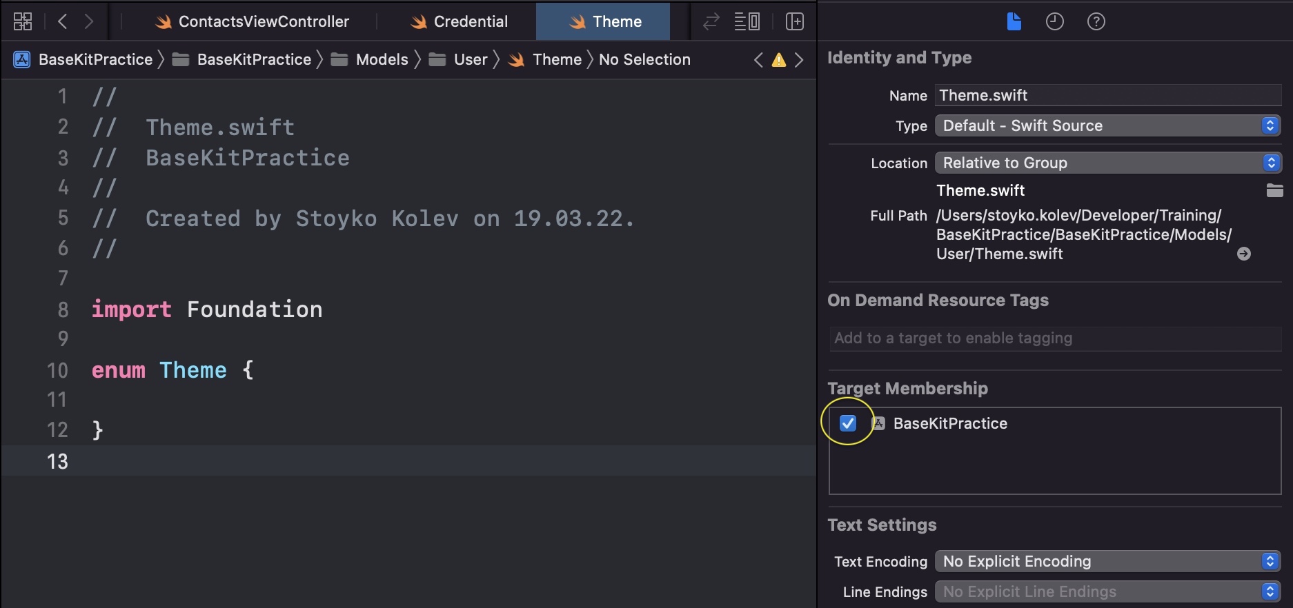 Xcode 無法在范圍內找到列舉