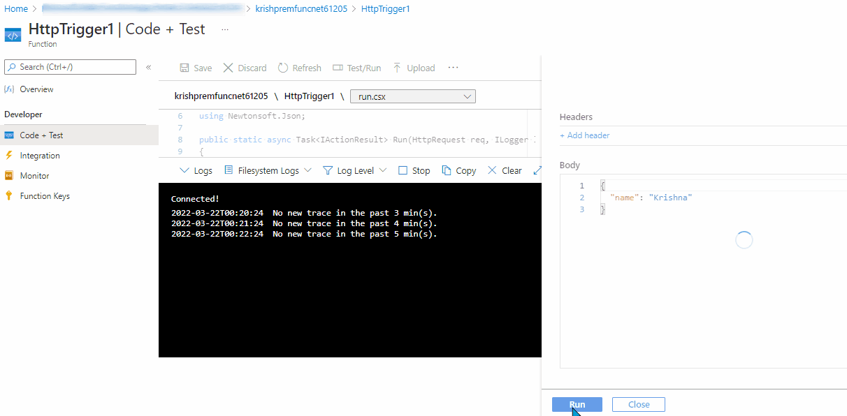 如何訪問 Azure Functions 的日志？