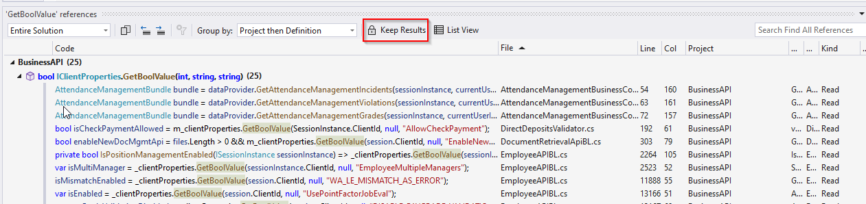 有沒有辦法在 Visual Studio 中保留多個“查找參考”窗格？
