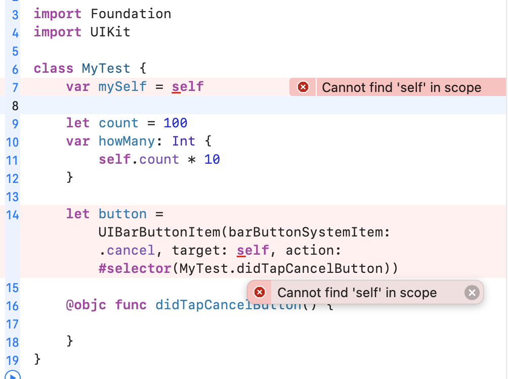 Xcode 13.3 警告:“'self' 指的是方法'{object}.self',這可能是意外的
