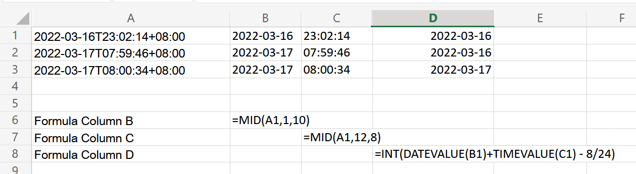 Excel 中的日期轉換為 UTC