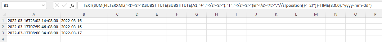 Excel 中的日期轉換為 UTC