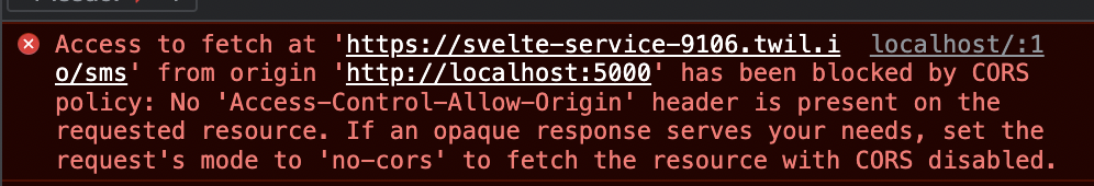將文本從 svelte 應用程式發送到 twilio 函式